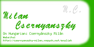 milan csernyanszky business card